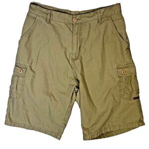 Hurley Cargo Shorts Mens Khaki Beige Size 34 Waist 5-Pocket Bermuda 11"